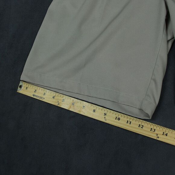 Nike FITDRY Golf Shorts Mens 36 Khaki Beige Performance Pleated Dress Summer - Picture 8 of 10